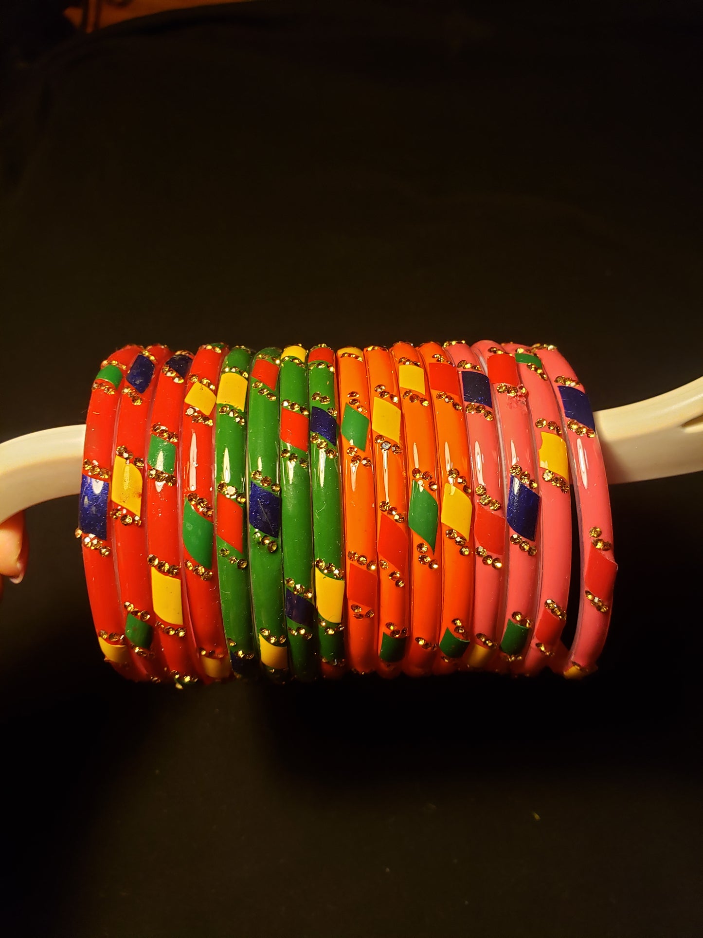 LAQUERED CERAMIC GEO BANGLES