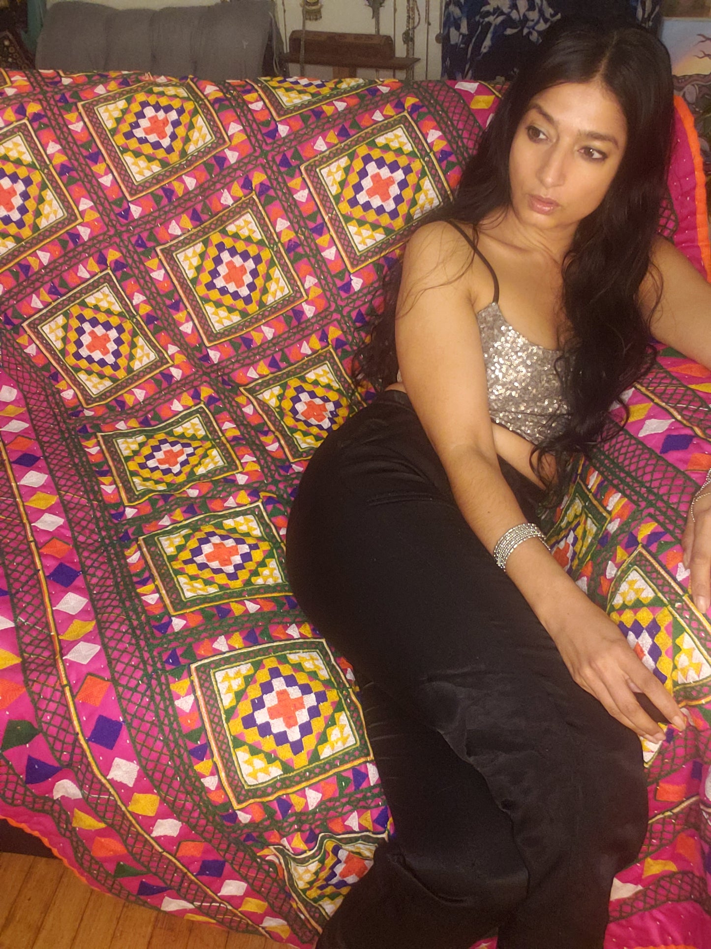HOT PINK VIBES HANDMADE KALBELIYA TRIBAL BLANKET