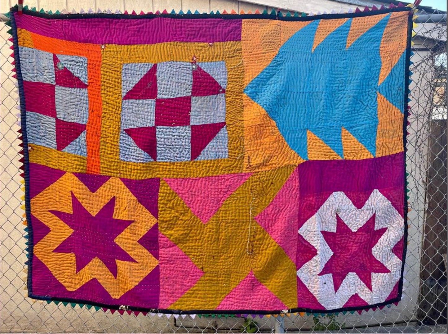 HANDMADE RAJASTHAN INDIA KALBELIYA TRIBAL BLANKET BED COVER WALL HANGING 15
