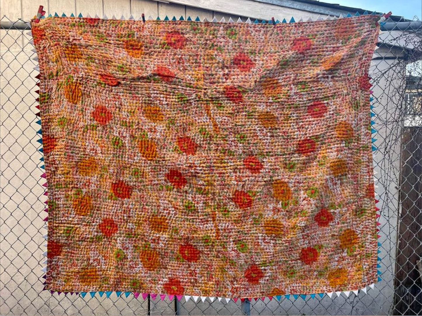 HANDMADE RAJASTHAN INDIA KALBELIYA TRIBAL BLANKET BED COVER WALL HANGING 12
