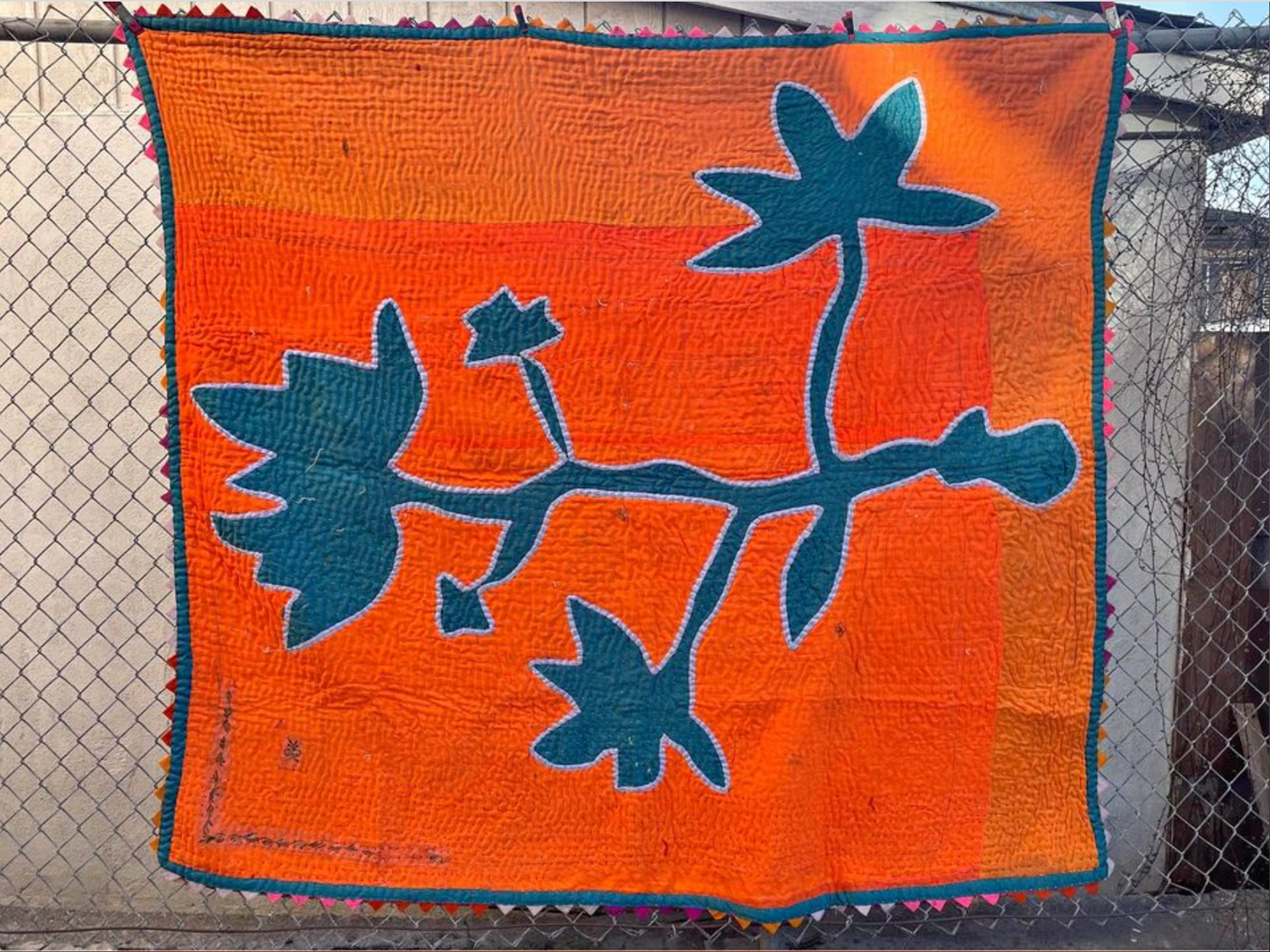 HANDMADE RAJASTHAN INDIA KALBELIYA TRIBAL BLANKET BED COVER WALL HANGING 11