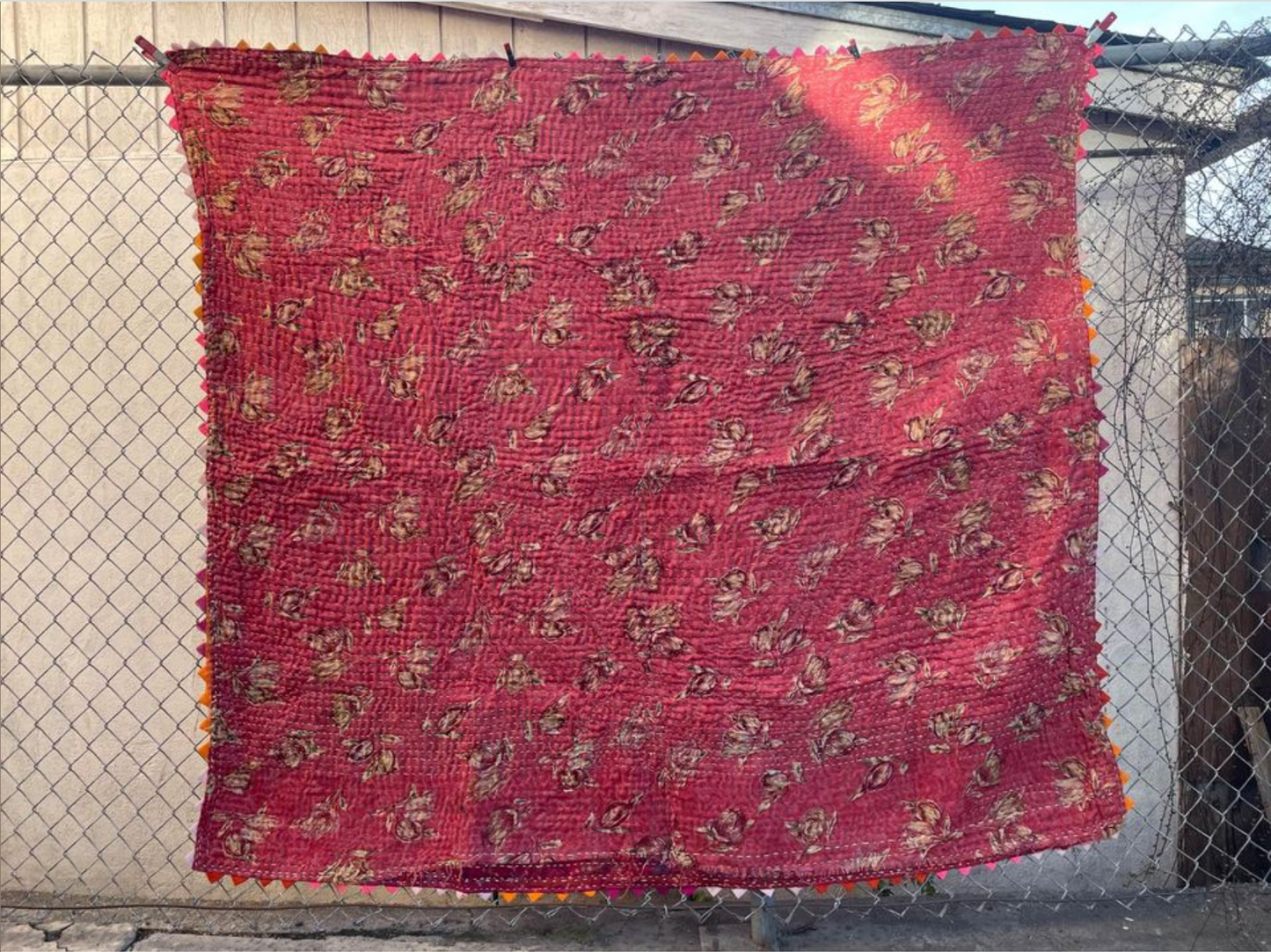 HANDMADE RAJASTHAN INDIA KALBELIYA TRIBAL BLANKET BED COVER WALL HANGING 11