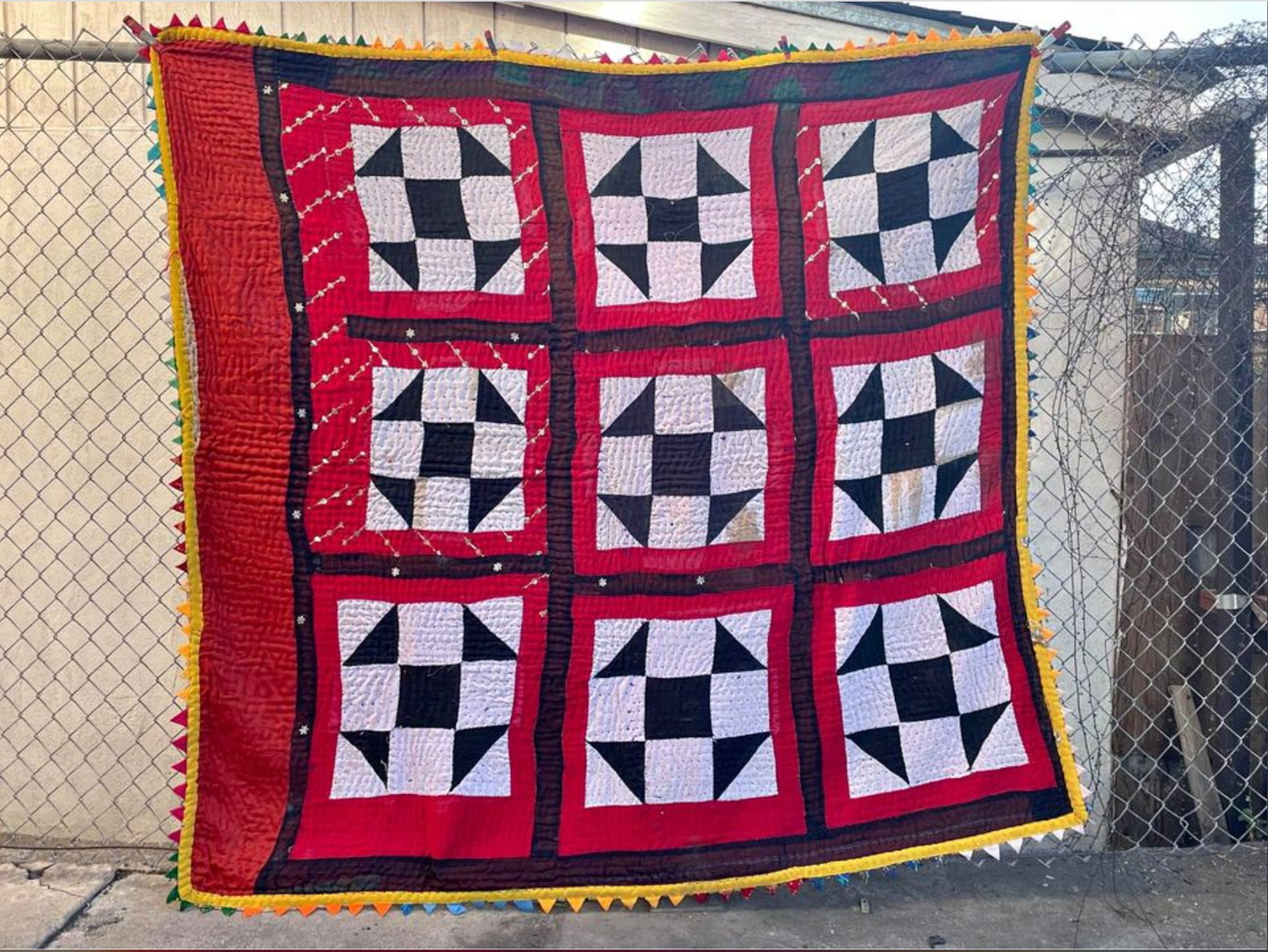 HANDMADE RAJASTHAN INDIA KALBELIYA TRIBAL BLANKET BED COVER WALL HANGING 10