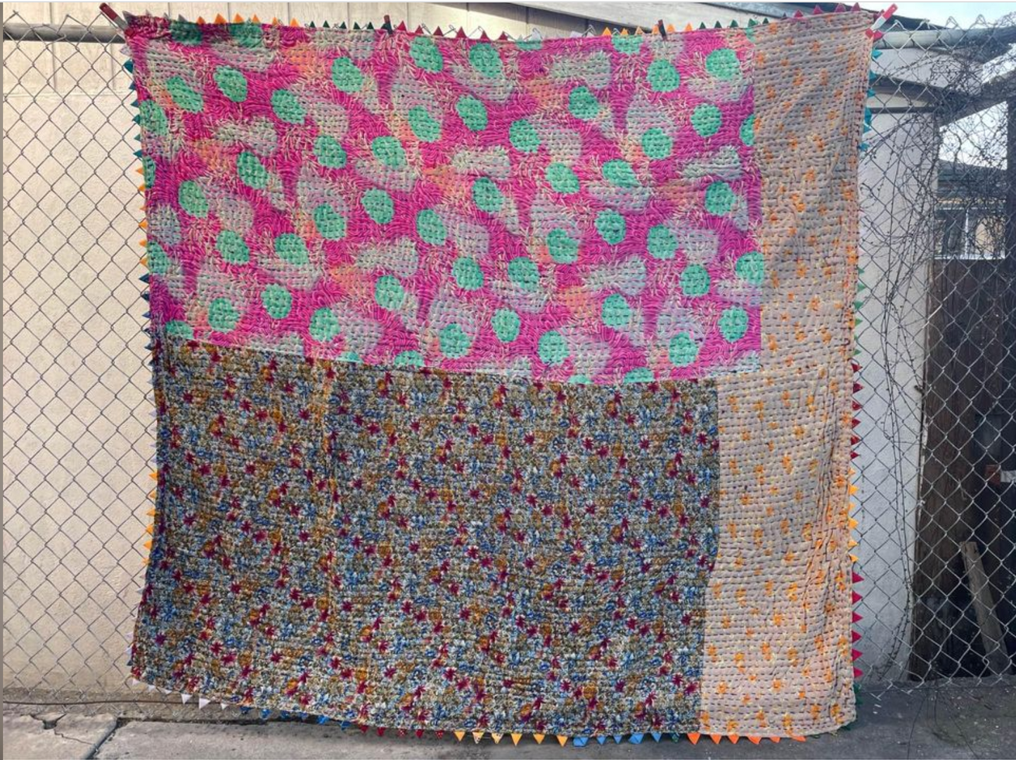 HANDMADE RAJASTHAN INDIA KALBELIYA TRIBAL BLANKET BED COVER WALL HANGING 10