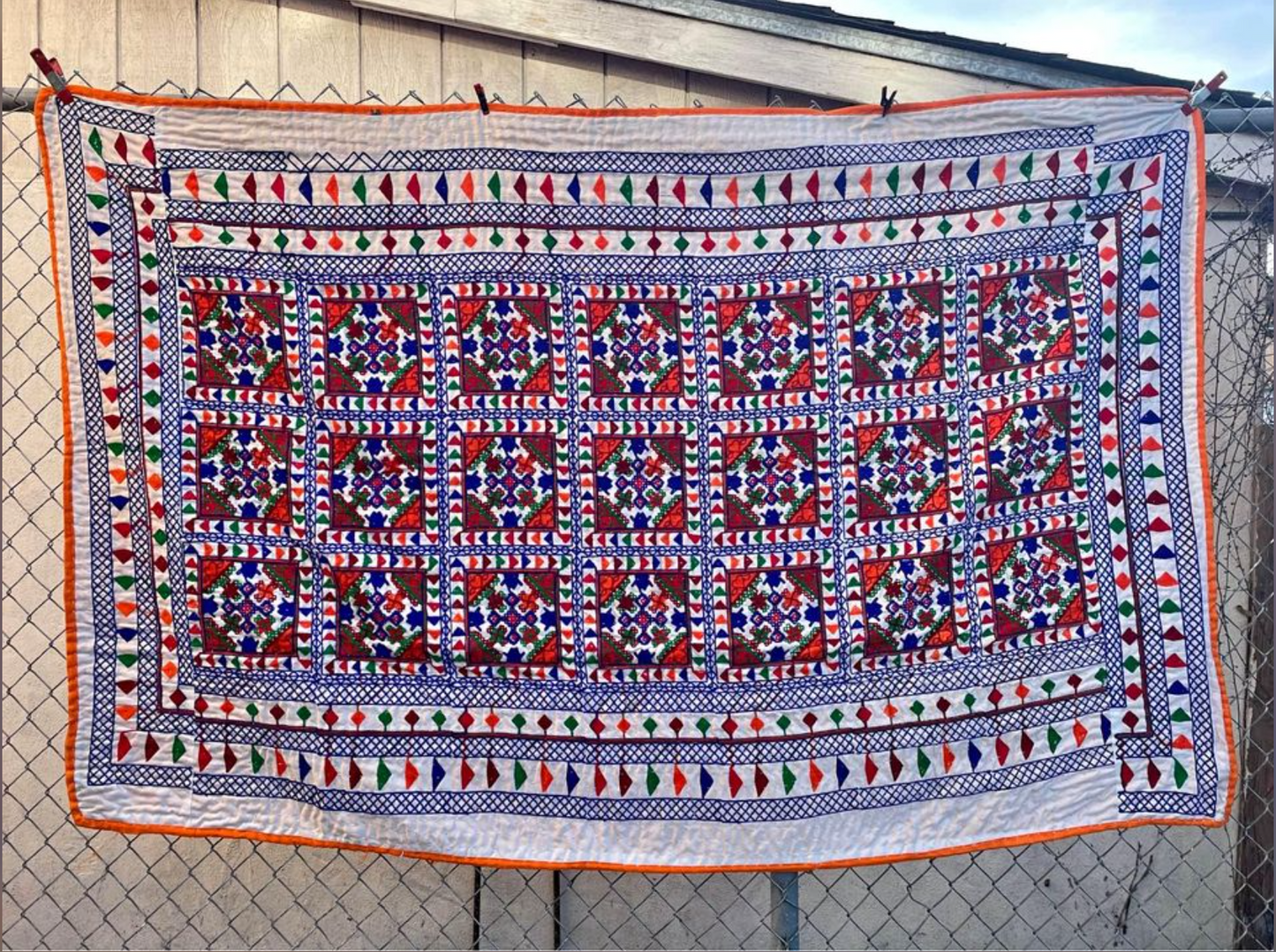 HANDMADE RAJASTHAN INDIA KALBELIYA TRIBAL BLANKET BED COVER WALL HANGING 9