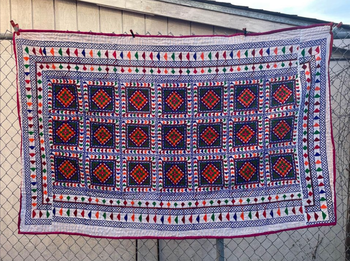 HANDMADE RAJASTHAN INDIA KALBELIYA TRIBAL BLANKET BED COVER WALL HANGING 8