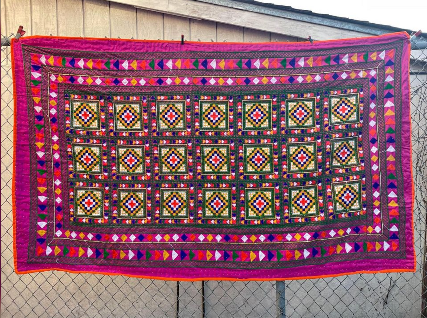 HOT PINK VIBES HANDMADE KALBELIYA TRIBAL BLANKET