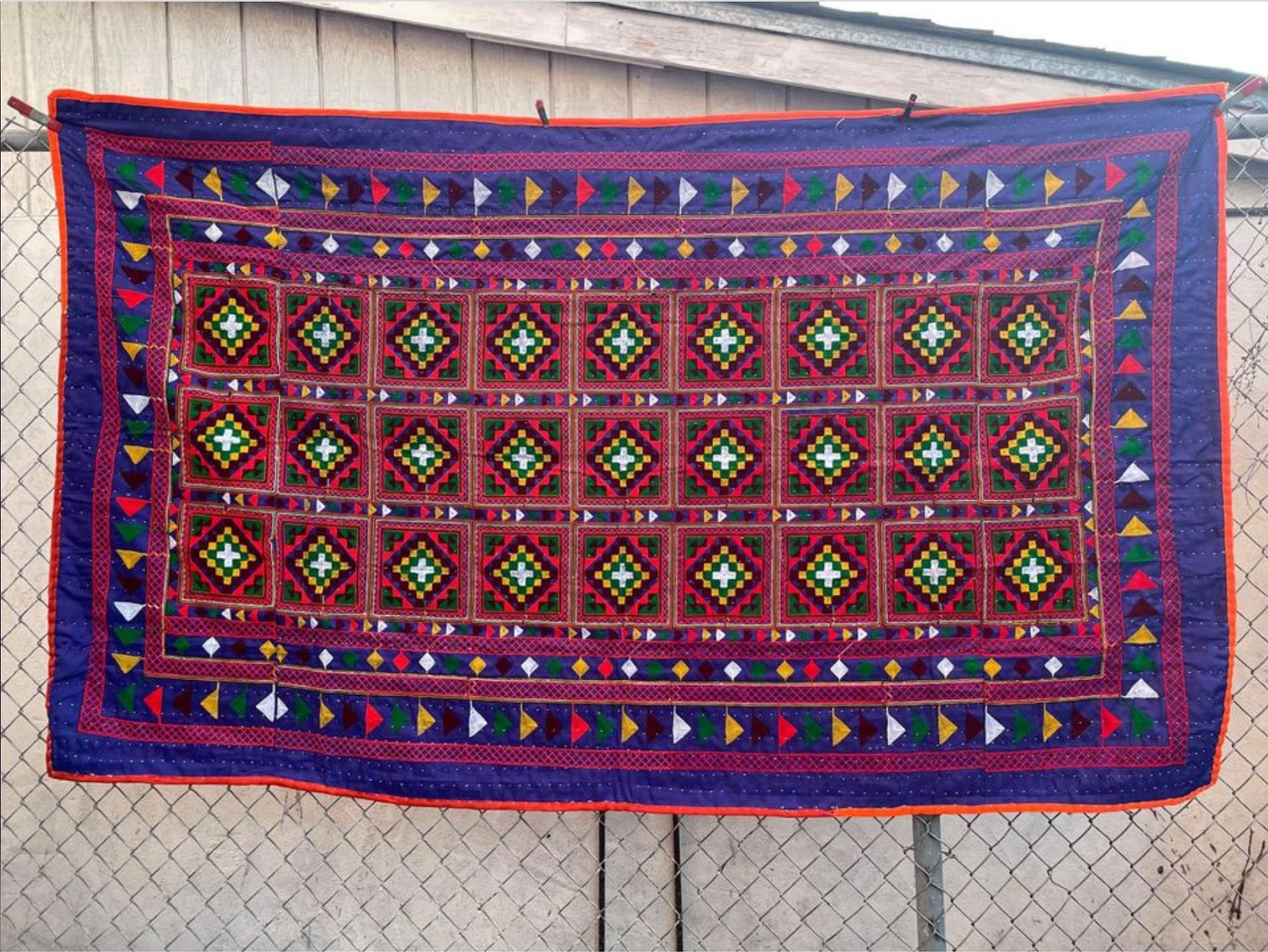 Purple & Pink Epic Diamond Kalbeliya Tribal Blanket