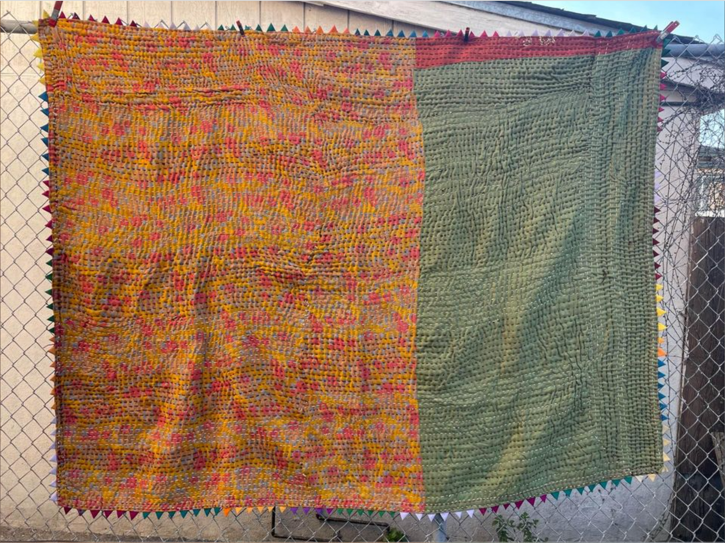 HANDMADE RAJASTHAN INDIA KALBELIYA TRIBAL BLANKET BED COVER WALL HANGING 15